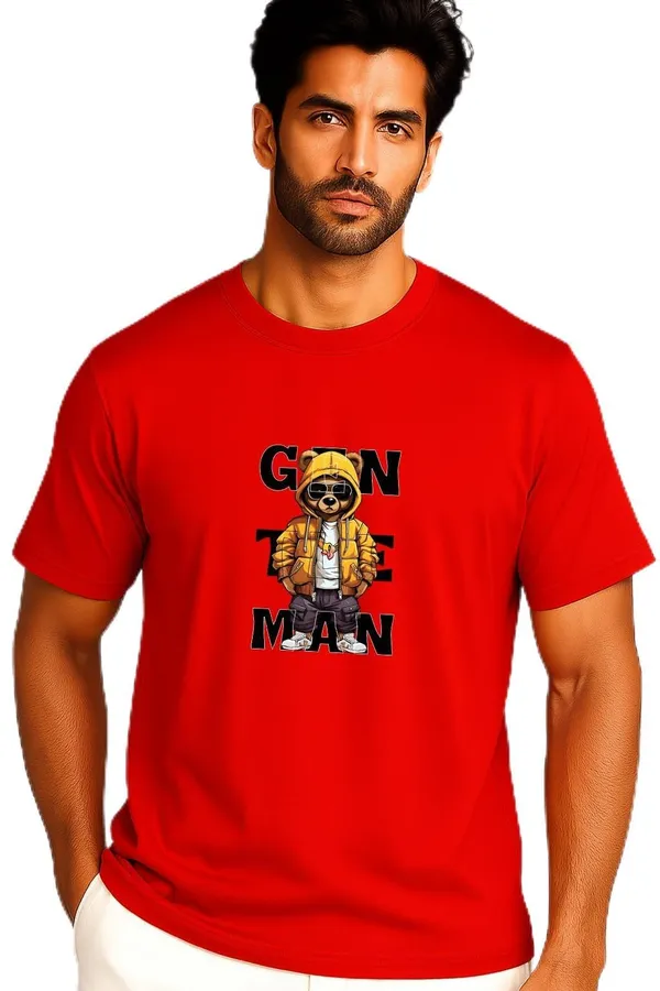 Red_Cotton_Blend_Printed_T_Shirt_For_Men