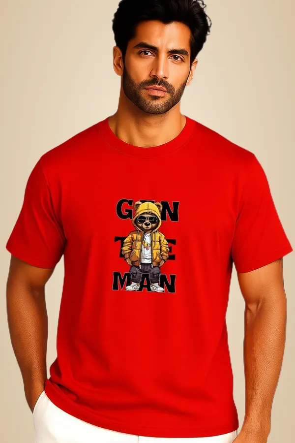 Red_Cotton_Blend_Printed_T_Shirt_For_Men