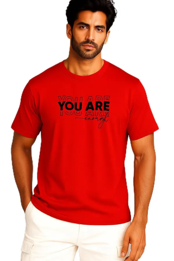 Red_Cotton_Blend_Printed_T_Shirt_For_Men