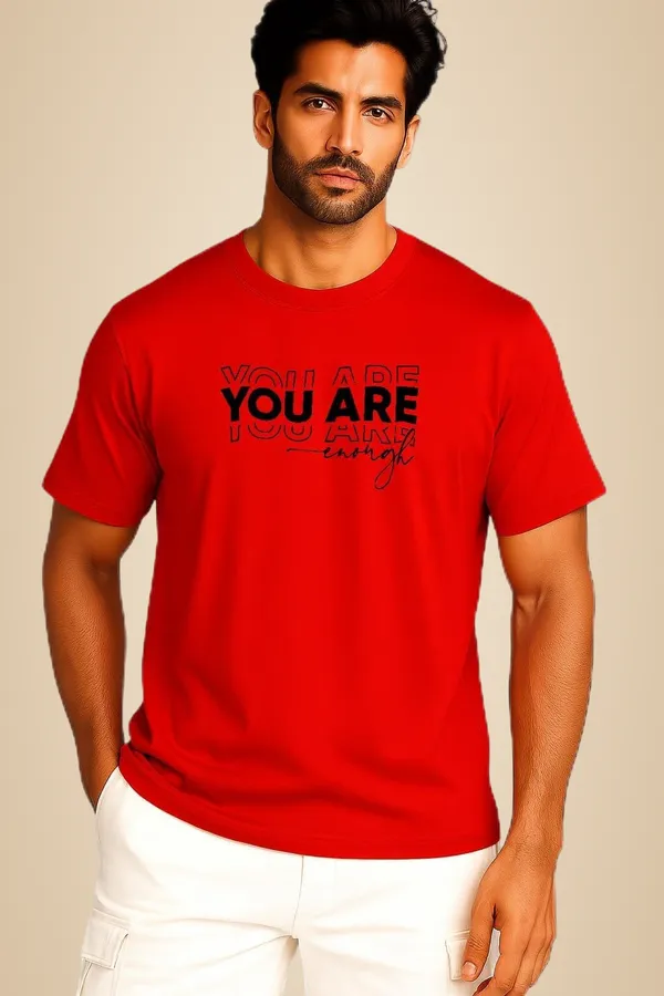 Red_Cotton_Blend_Printed_T_Shirt_For_Men