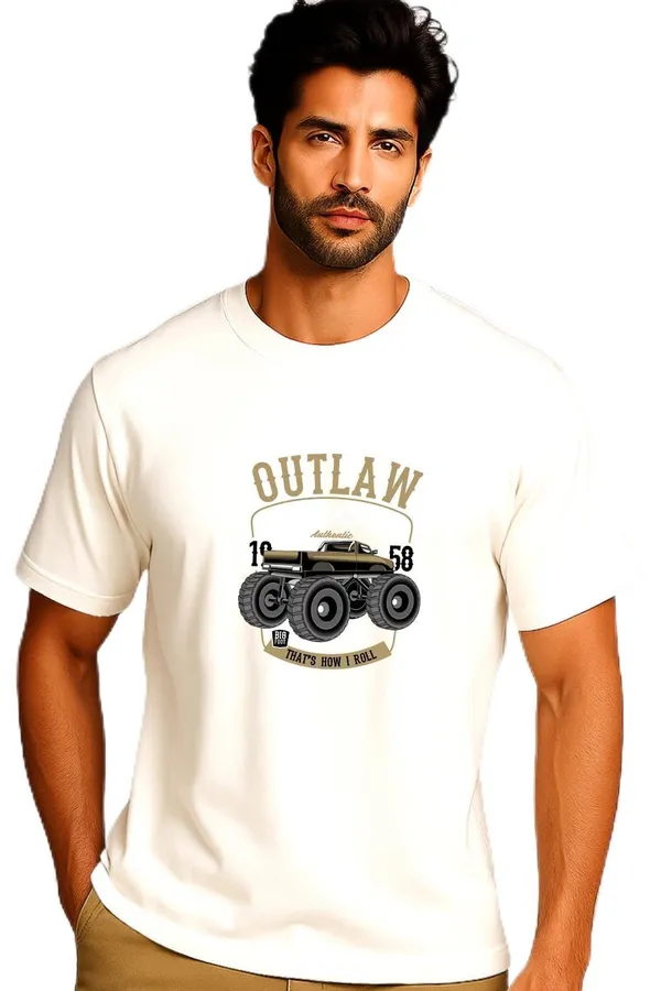 White_Cotton_Blend_Printed_T_Shirt_For_Men