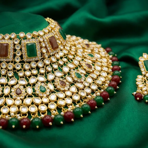 Multicolour_Zinc_Alloy_Classic_Kundan_Wedding_Necklace_Earring_Mang_Tika_Set