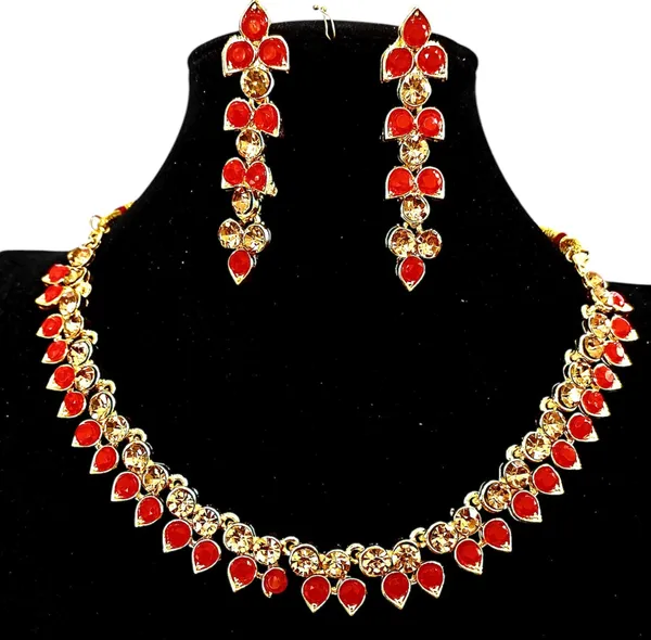 Red_Zinc_Alloy_Grand_Wedding_Kundan_Necklace_And_Earring_Set_With_Mang_Tika