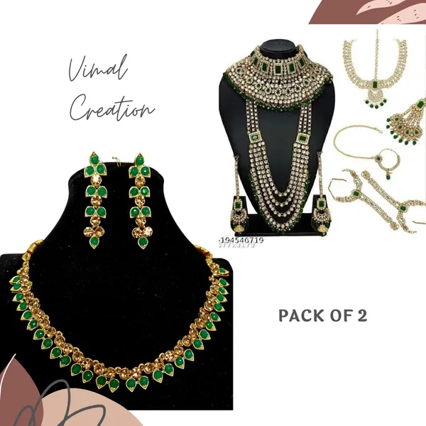 Green_Zinc_Alloy_Full_Kundan_Bridal_Necklace_Set_Pack_Of_2