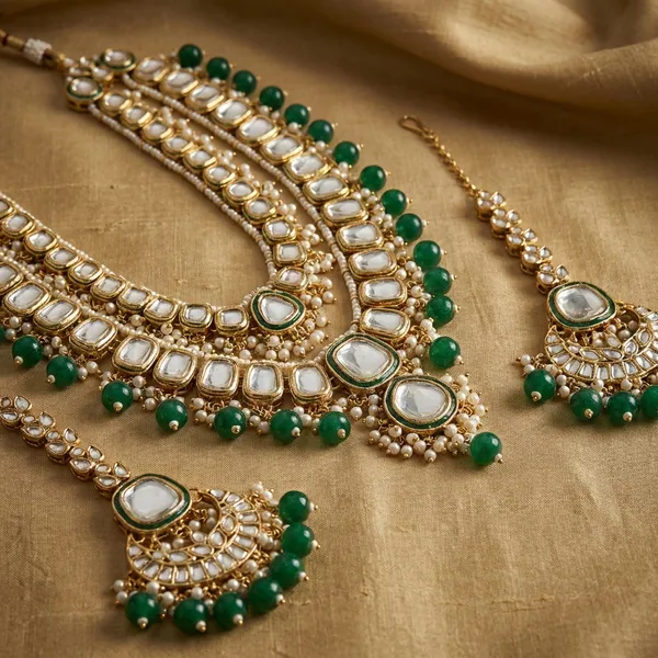 Green_Zinc_Alloy_Elegant_Kundan_Necklace_Earring_Mang_Tika_For_Engagement_And_Wedding