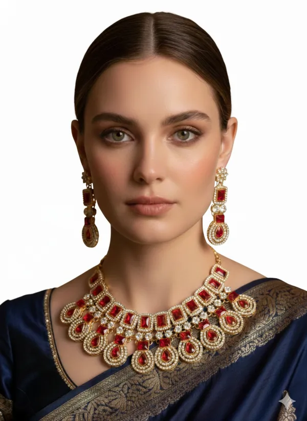 Rose_gold_Ruby_stone_Necklace_Set_with_Earrings_and_Mang_tika