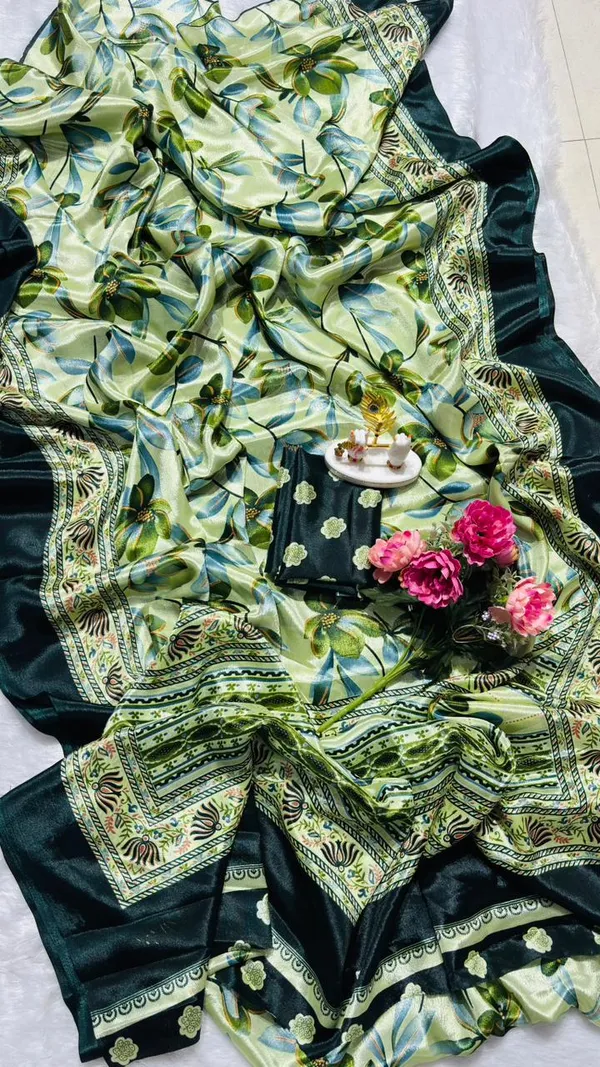 Green_Georgette_Saree_For_Women