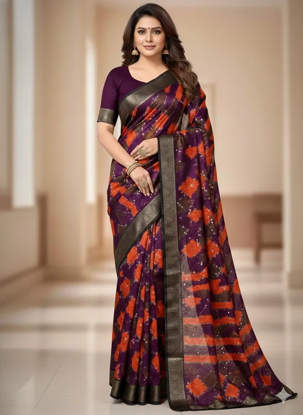 Black_And_Red_Art_Silk_Saree_For_Women