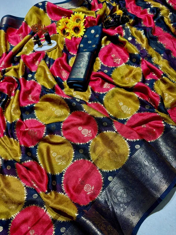 Designer_Blooming_Silk_Saree_with_Shiny_Foil_Work_and_Zari_Weaving_Border_(With_Blouse)