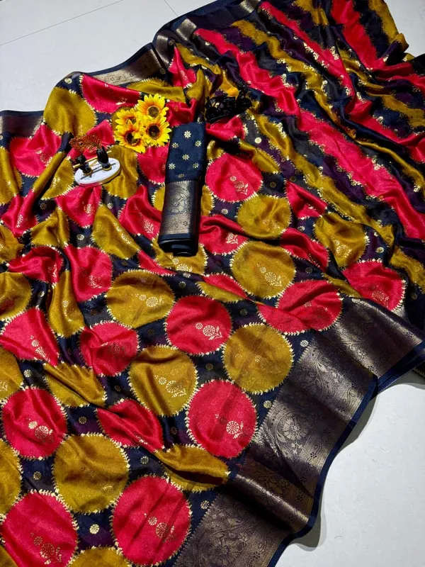 Designer_Blooming_Silk_Saree_with_Shiny_Foil_Work_and_Zari_Weaving_Border_(With_Blouse)