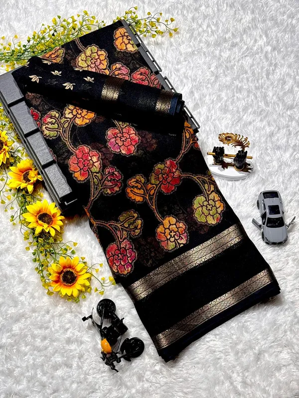 Premium_Floral_Soft_Georgette_Saree_with_Zari_Border_&_Designer_Blouse_-_Lightweight_Office_Wear