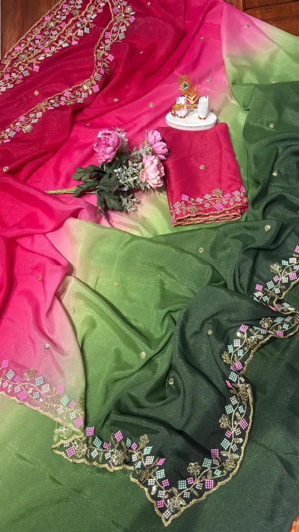 Pure_Star_Georgette_Chiffon_Ombre_Saree_with_Multi_Sequin_Embroidery_&_Matching_Blouse