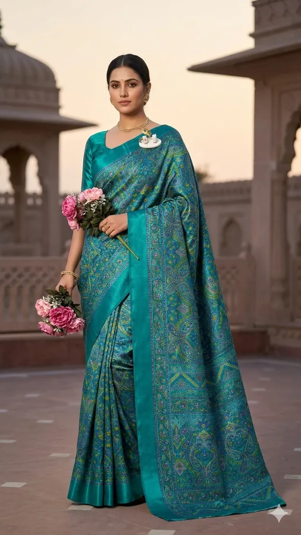 Tarki_Silk_Printed_Saree_with_Elegant_Paisley_Design_and_Unstitched_Blouse_Piece