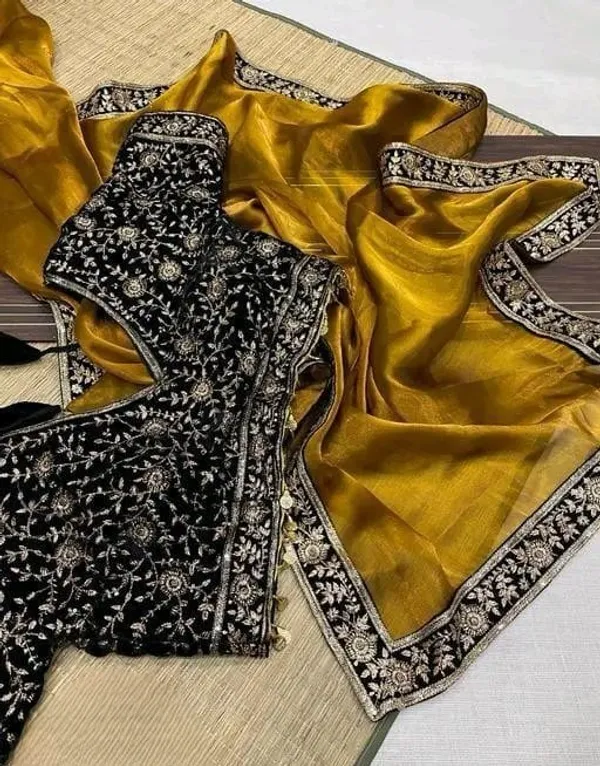 Yellow_Satin_Saree_For_Women