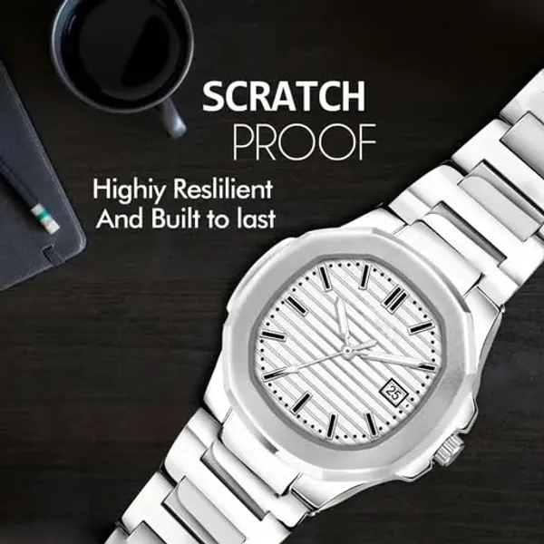White_Stainless_Steel_Analog_Quartz_Watch_For_Men