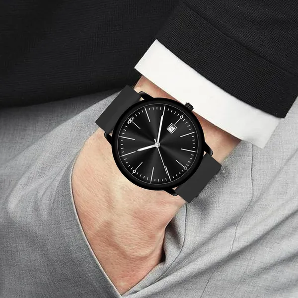 Black_Quartz_Watch_With_Date_Display_For_Men