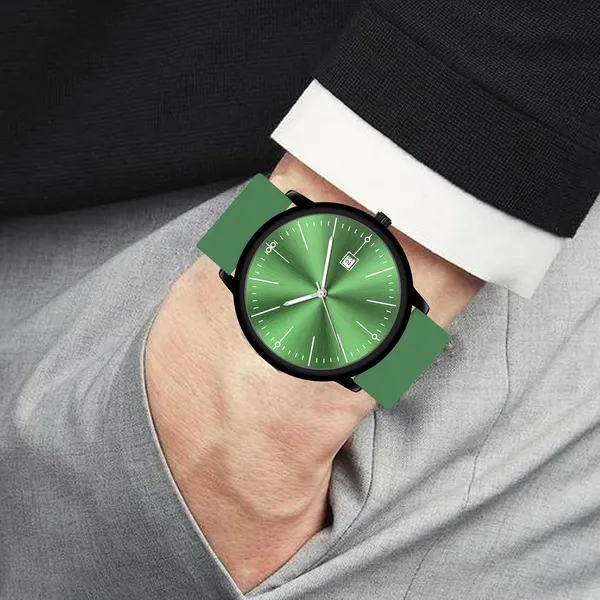 Green_Quartz_Watch_With_Date_Display_For_Men