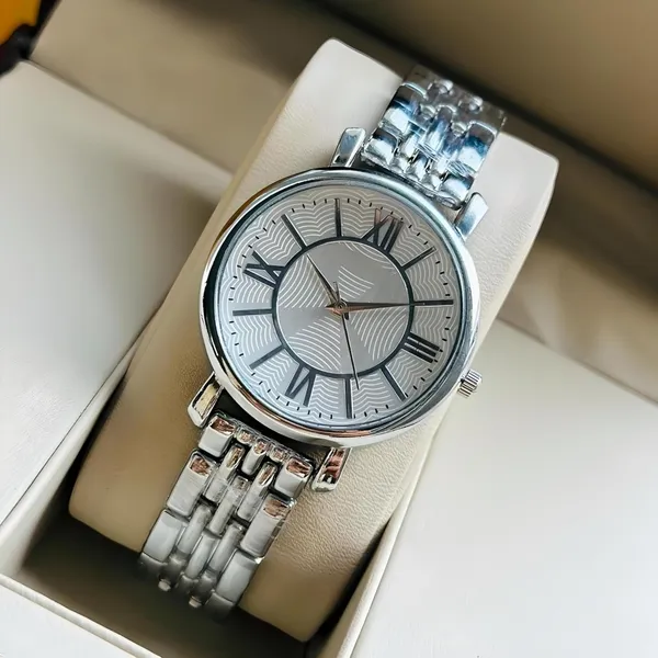 Silver_Roman_Numeral_Quartz_Dress_Watch_With_Metal_Bracelet_For_Men