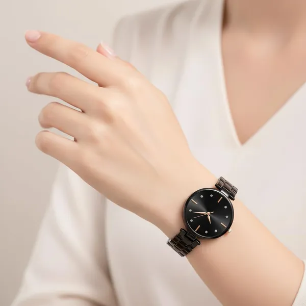 Black_Quartz_Bracelet_Watch_For_Women