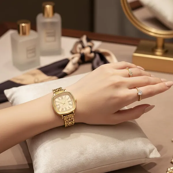 Gold_Square_Dial_Analog_Watch_With_Bracelet_Strap_For_Women