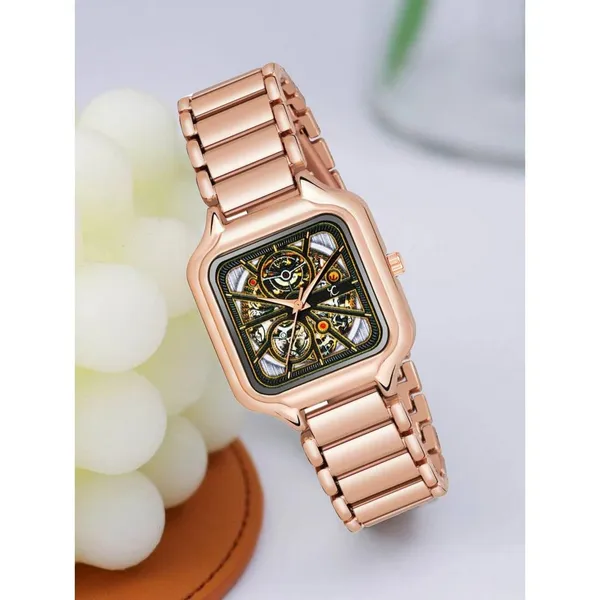 Rose_Gold_Square_Dial_Analog_Bracelet_Watch_For_Women