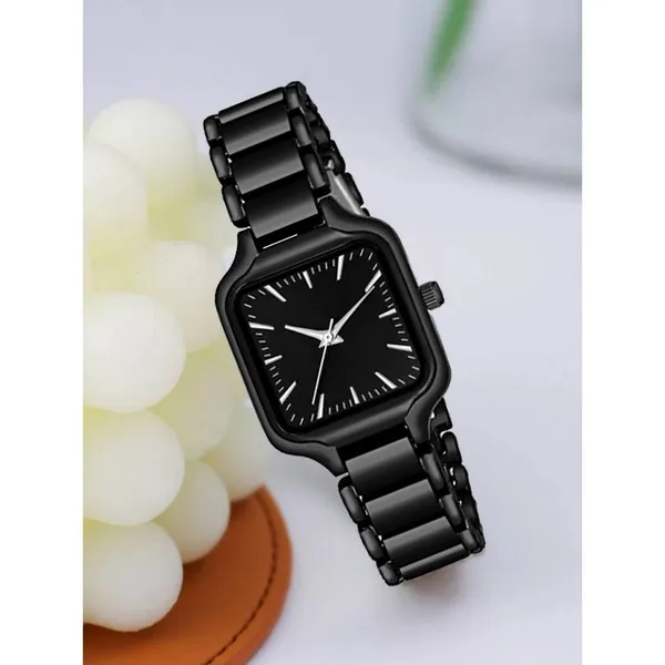 Black_Square_Dial_Analog_Bracelet_Watch_For_Women
