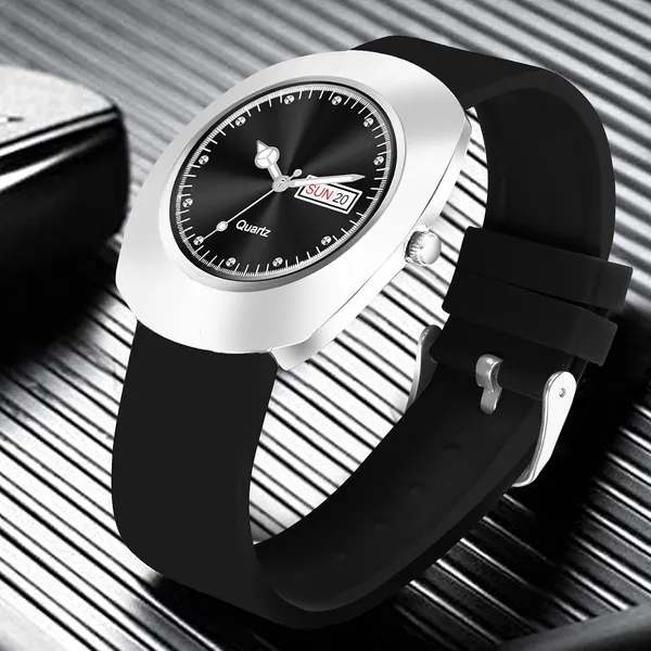 Black_Quartz_Analog_Wristwatch_With_Day_Date_Display_For_Men