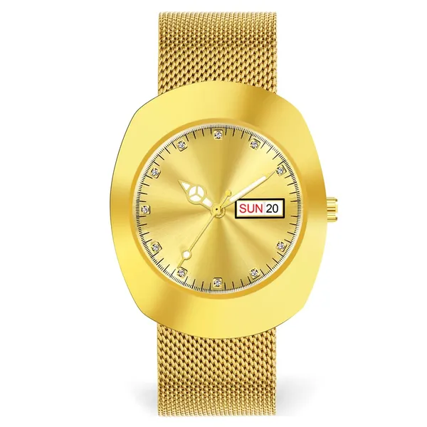 Golden_Stainless_Steel_Mesh_Strap_Analog_Watch_For_Men