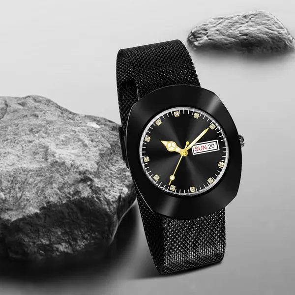 Black_Stainless_Steel_Mesh_Strap_Analog_Watch_For_Men