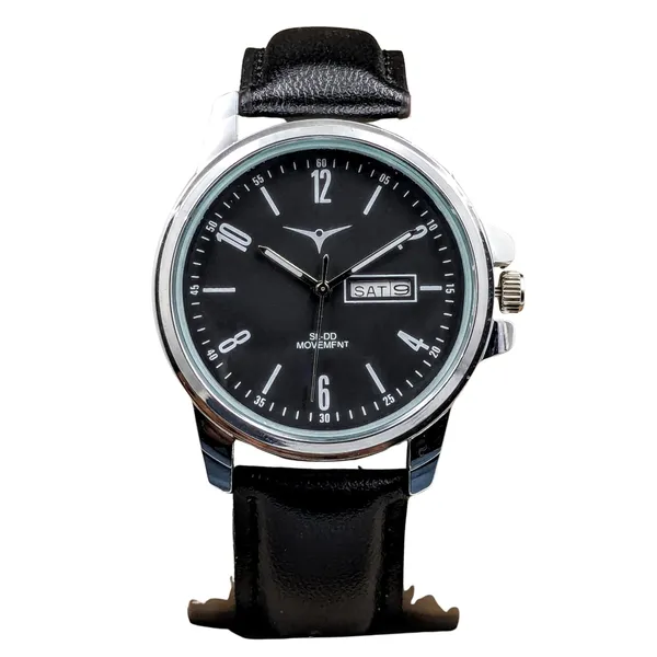 Black_Leather_Strap_Quartz_Wristwatch_With_Day_Date_Display_For_Men