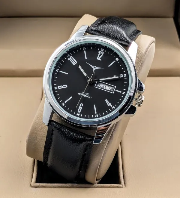Black_Leather_Strap_Quartz_Wristwatch_With_Day_Date_Display_For_Men