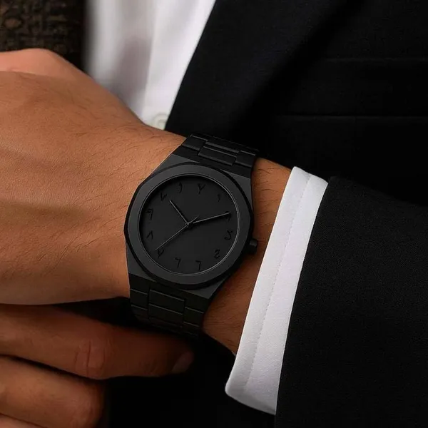 Black_Stainless_Steel_Quartz_Wrist_Watch_For_Men
