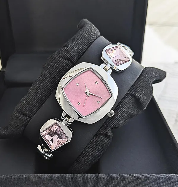Silver_And_Pink_Crystal_Accent_Watch_For_Women