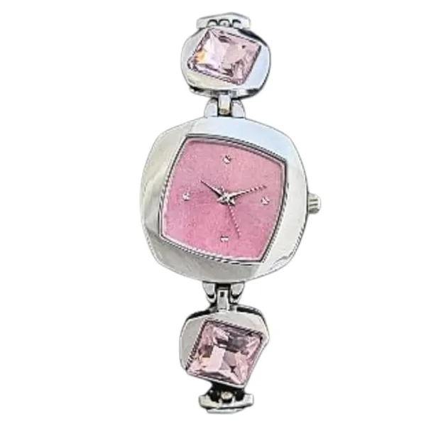 Silver_And_Pink_Crystal_Accent_Watch_For_Women