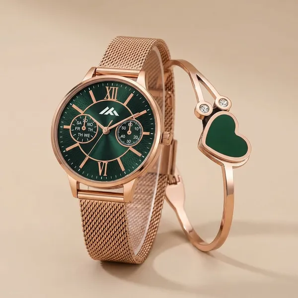 Green_And_Rose_Gold_Stainless_Steel_Analog_Watch_For_Women_For_Women