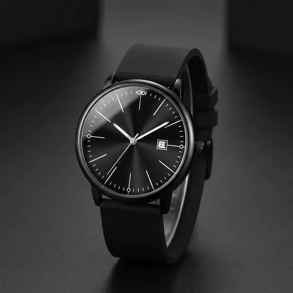 Black_Quartz_Watch_With_Date_Display_For_Men