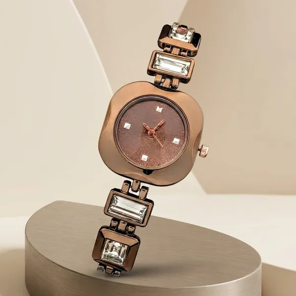 Brown_Crystal_Bracelet_Watch_For_Women