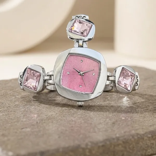 Silver_And_Pink_Crystal_Accent_Watch_For_Women