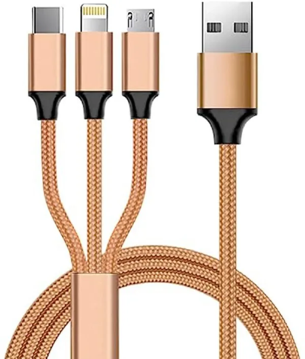 3_In_1_Cable_1.2_M_Copper_Fast_Charging_Cable_For_Mobile_Phones_With_Multipurpose_Cable__And__Premium_Material_Compatible_With_Smart_Phone_And_Ios_And_Android_And_Gold_And_One_Cable