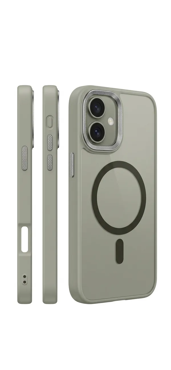 Kavizo_MagSafe_Compatible_Case_for_iPhone_16_Plus_|_Frosted_Translucent_Back_|_Slim_Protective_Cover_with_Metal_Camera_Protection_(Grey)