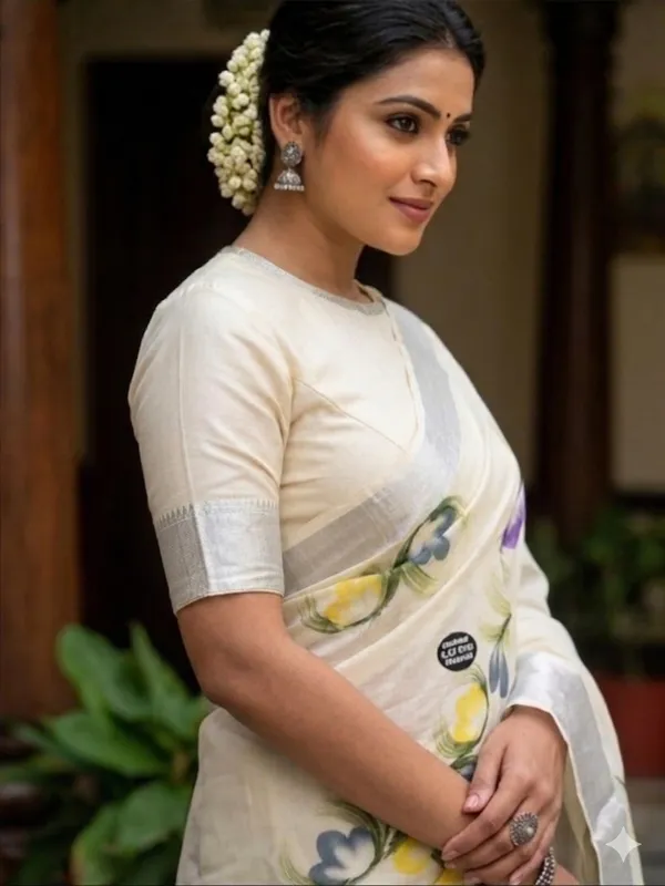 Sugandha_Floral_Silver_Saree_For_Women