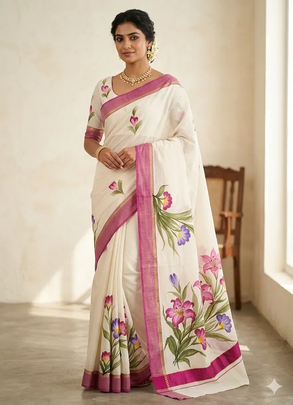 Sugandha_Floral_Pink_Saree_For_Women
