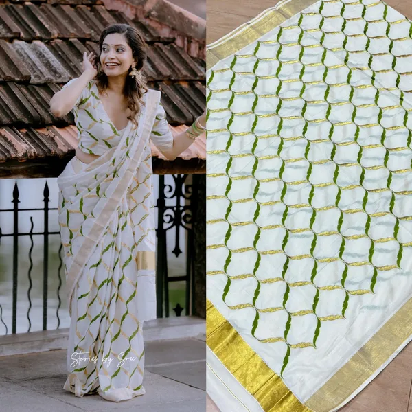 Off-White_Chain_Saree_For_Women