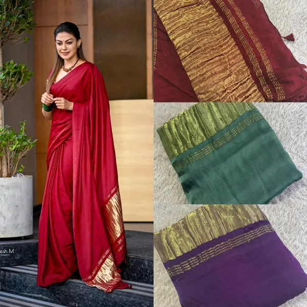 Anushree_Plain_Modal_Silk_With_Zari_Pallu_For_Women
