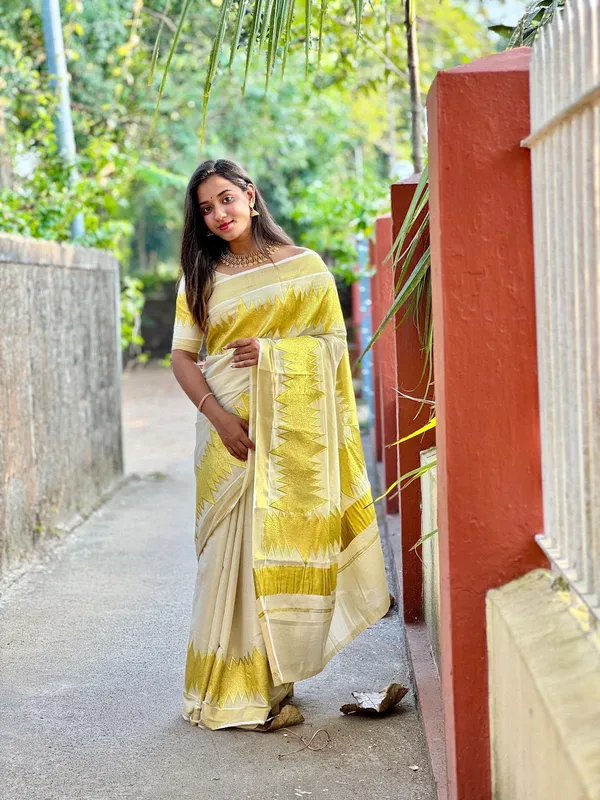 Ecg_Golden_Tissue_Saree_For_Women
