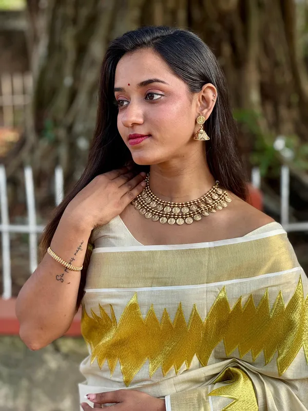 Ecg_Golden_Tissue_Saree_For_Women