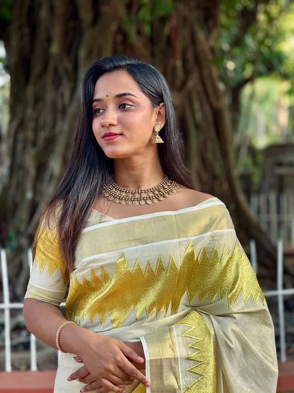 Ecg_Golden_Tissue_Saree_For_Women