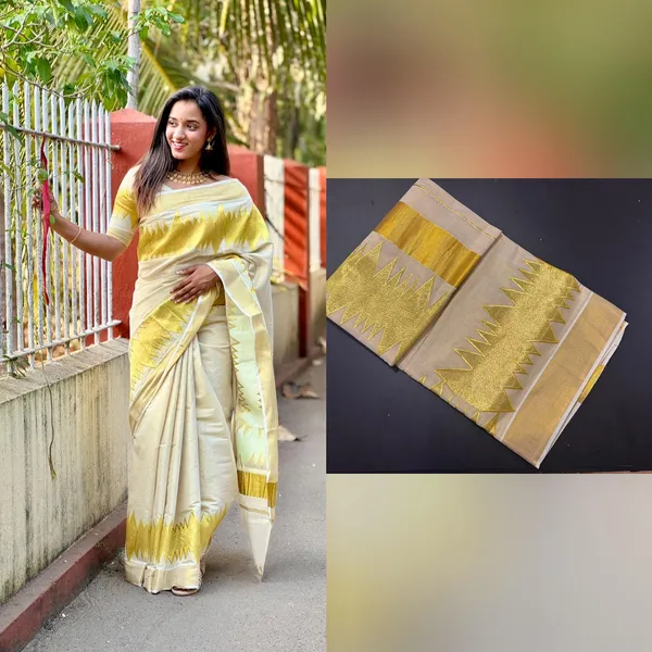 Ecg_Golden_Tissue_Saree_For_Women