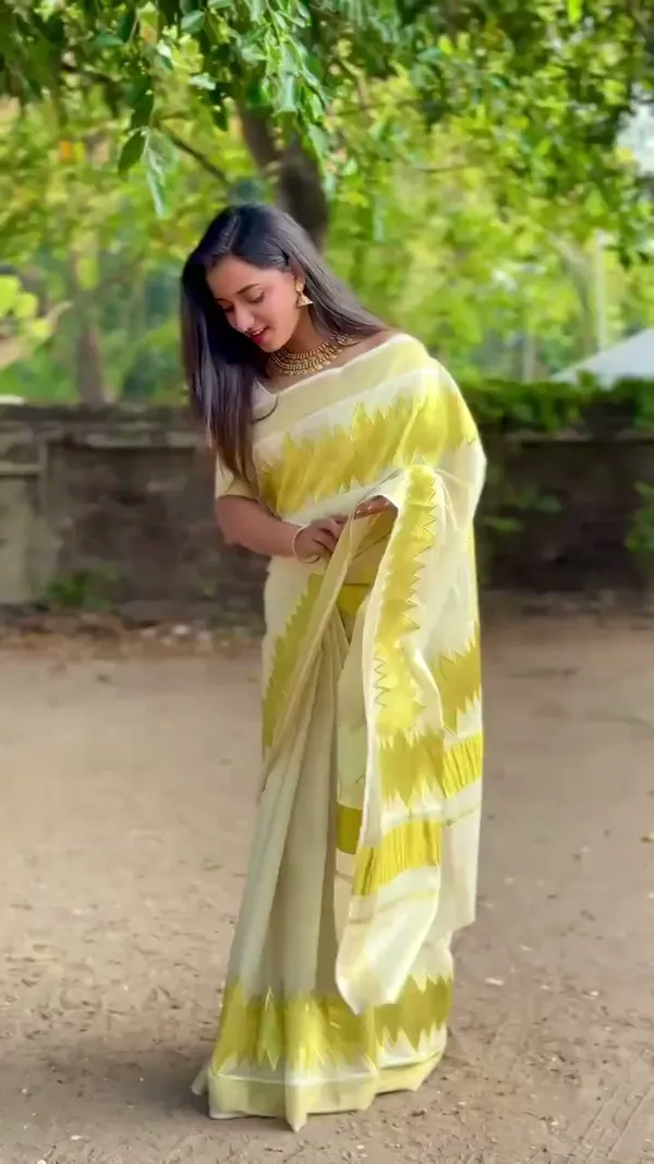 Ecg_Golden_Tissue_Saree_For_Women