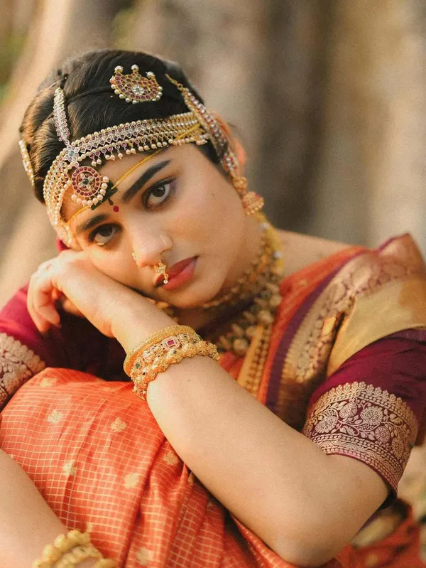 Rust_Orange_Micro_Jari_Checks_Saree_For_Women